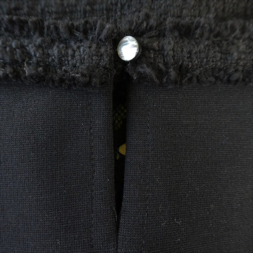 J Crew Top Fringy Lace Tweed Nude Lining Black S - Picture 5 of 11